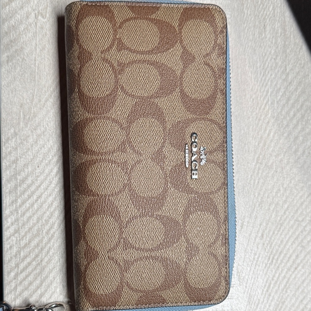 Coach Signature Brown and Tan Wallet
